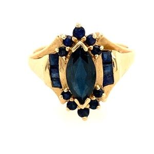 10k Blue Sapphires Ring